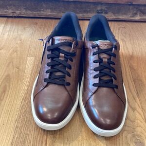 Rockport Brown Leather Sneakers with White Soles